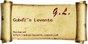 Gubás Levente névjegykártya